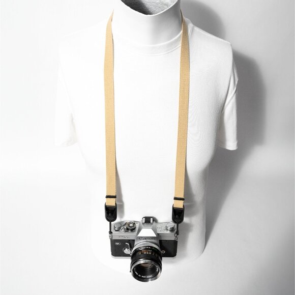Khaki Cotton Slim 42" Camera Strap  w/  Black Peak Design Anchors / Hand Crafted - Picture 3 of 6